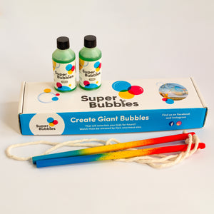 Super Bubble Kit includes wand and 2 x 100ml Concentrated bubble solution